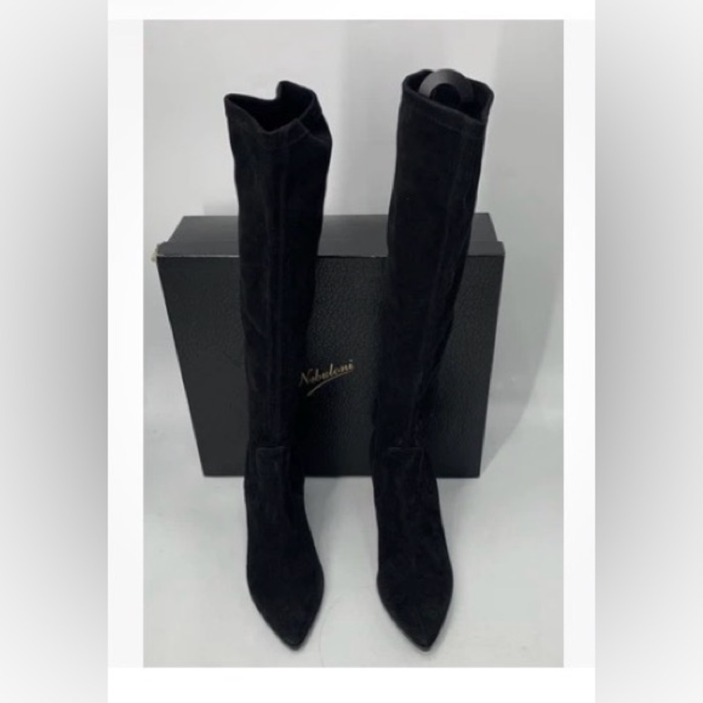 Nebuloni Black Stretch Suede Boots